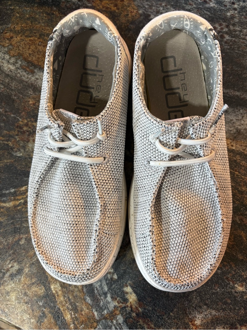 Hey Dude Wendy Rise Women's Light Gray  Knit Slip-On Loafers women size 5